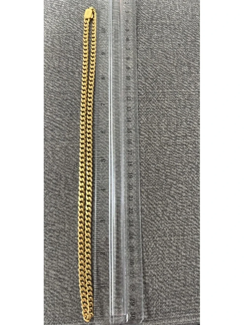 Ridge Curb Chain 18K Gold Over Stainless Steel 22” Necklace 8.5” Bracelet set